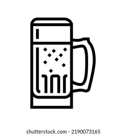 wheat beer glass line icon vector. wheat beer glass sign. isolated contour symbol black illustration