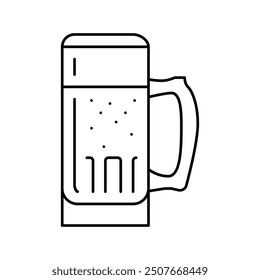 wheat beer glass line icon vector. wheat beer glass sign. isolated contour symbol black illustration