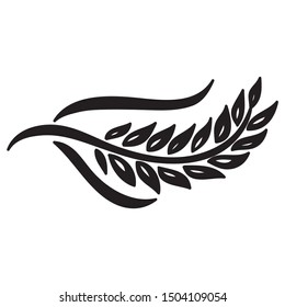 Wheat. Black decorative element. Vector illustration
