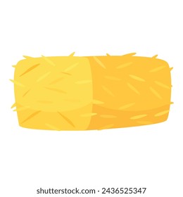 Wheat block hay stack icon cartoon vector. Pig farm. Nature home agriculture