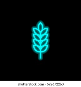 Wheat blue glowing neon ui ux icon. Glowing sign logo vector