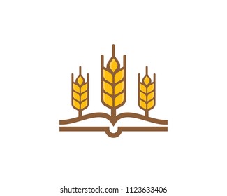Wheat Book Icon Logo Design Element
