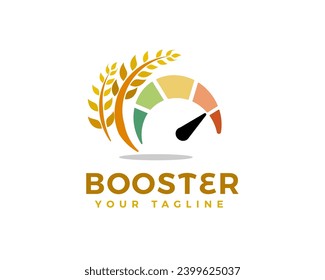 wheat booster speed logo icon symbol design template illustration inspiration