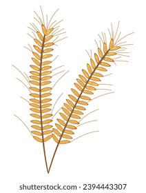 wheat branch illustration vector isolated