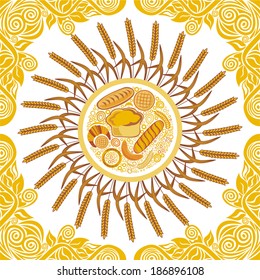 Wheat bread bakery vector illustration