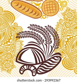 Wheat bread bakery vector illustration