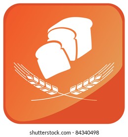 Wheat bread button vector
