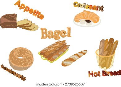 Pan de trigo con rosquillas y tostadas