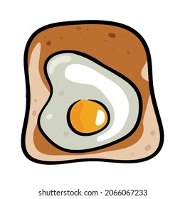 Wheat bread and egg illustration vector isolated
