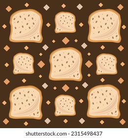 Wheat bread flat vector illustration. Cute healthy delicious wheat bread slice meal cartoon vector illustration for graphic design and decorative element