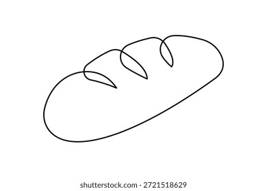 Icono de comida de pan de trigo, dibujo continuo de una línea y estilo minimalista, Ilustración vectorial de contorno aislado