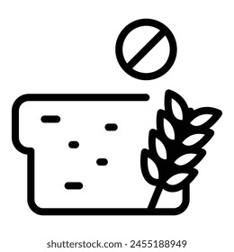 Wheat bread icon outline vector. Diet product. Food gluten free