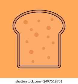 Wheat Bread Illustration flat design style isolated on orange background