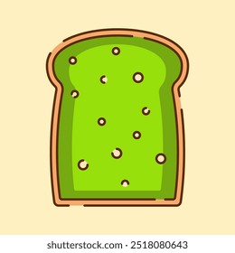 Pan de trigo Matcha Jam Ilustración Color plano