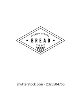 Plantilla de logotipo de cosecha de alta calidad de pan de trigo