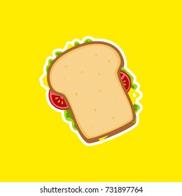Wheat Bread sandwich illustration