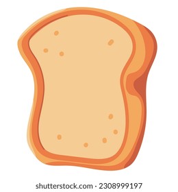 Wheat bread slice vector cartoon illustration isolated on a white background.