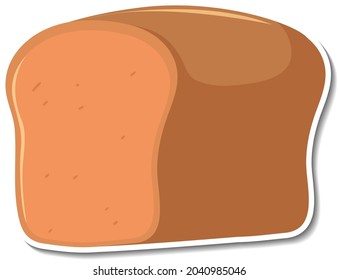 Wheat bread sticker on white background illustration