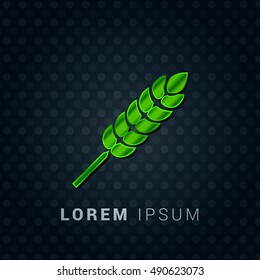 Wheat Bright Green chromium precious metallic 3D Icon / Logo Design