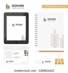 Wheat  Business Logo, Tab App, Diary PVC Employee Card and USB Brand Stationary Package Design Vector Template