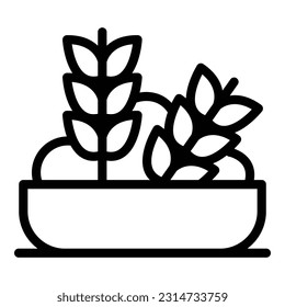 Wheat cereal food icon outline vector. Bowl corn. Muesli fruit