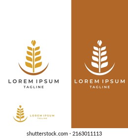 Wheat or cereal logo, wheat field and wheat farm logo.With easy and simple editing.
