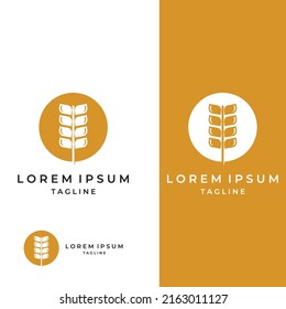 Wheat or cereal logo, wheat field and wheat farm logo.With easy and simple editing.