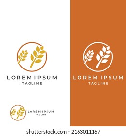 Wheat or cereal logo, wheat field and wheat farm logo.With easy and simple editing.