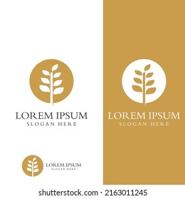 Weizen- oder Getreidelogo, Weizenfeld und Weizenfarm-Logo.Mit einfacher und einfacher Bearbeitung.