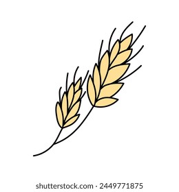 Trigo, cereales al estilo garabato. ILUSTRACIÓN VECTORIAL .