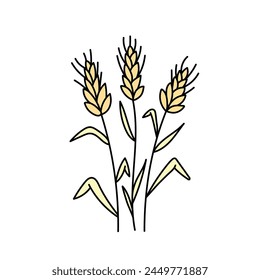 Trigo, cereales al estilo garabato. ILUSTRACIÓN VECTORIAL .