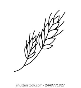 Wheat, cereals in doodle style. Vector illustration .
