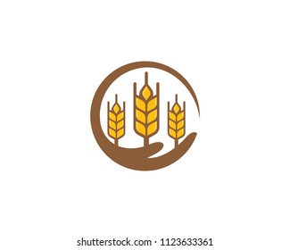 Wheat Charity Icon Logo Design Element