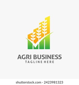 Diseño del logotipo de trigo y gráfico para agroindustria