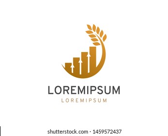 Wheat and chart logo symbol or icon template