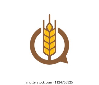 Wheat Chat Icon Logo Design Element