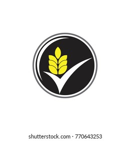 wheat with check symbol vector