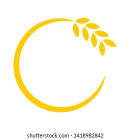 Wheat circle isolated on white background. Vector illustration.