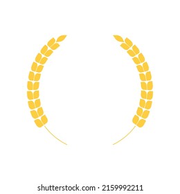 Wheat circle vector. Laurel wreath icon or sign isolated on white background. Vector illustration.