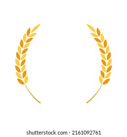 Wheat circle vector. Laurel wreath icon or sign isolated on white background. Vector illustration.