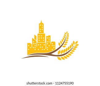 Wheat City Icon Logo Design Element
