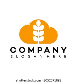 Wheat Cloud Logo Template Design Vector