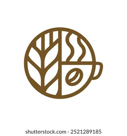 Wheat and coffee bakery logo