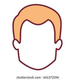 wheat color silhouette of faceless guy with short hair vector illustration