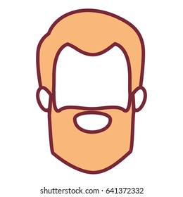 wheat color silhouette of faceless man with short hair and beard vector illustration