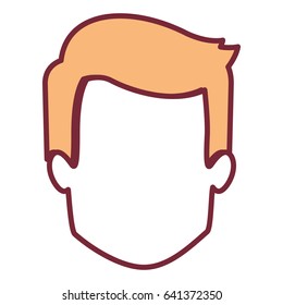 wheat color silhouette of faceless man with short hairstyle vector illustration