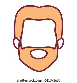 wheat color silhouette of male faceless with short hair and beard vector illustration