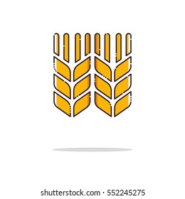 Wheat color thin line icon on white background. Mbe minimalism style