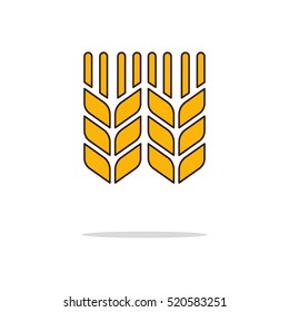 Wheat color thin line icon.Vector illustration
