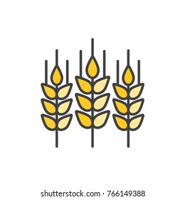 Wheat colored flat line icon.